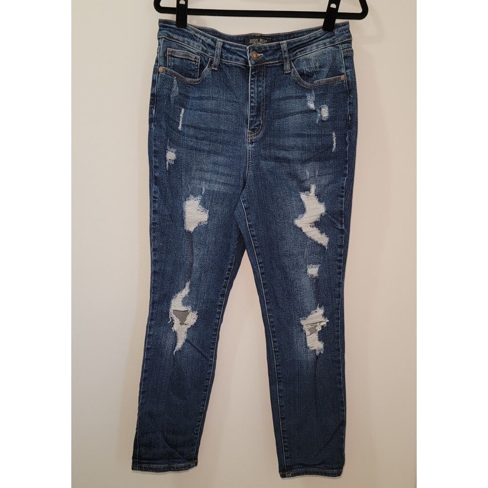 Judy Blue High Waist Destroyed Boyfriend‎ Jeans Size 13/31